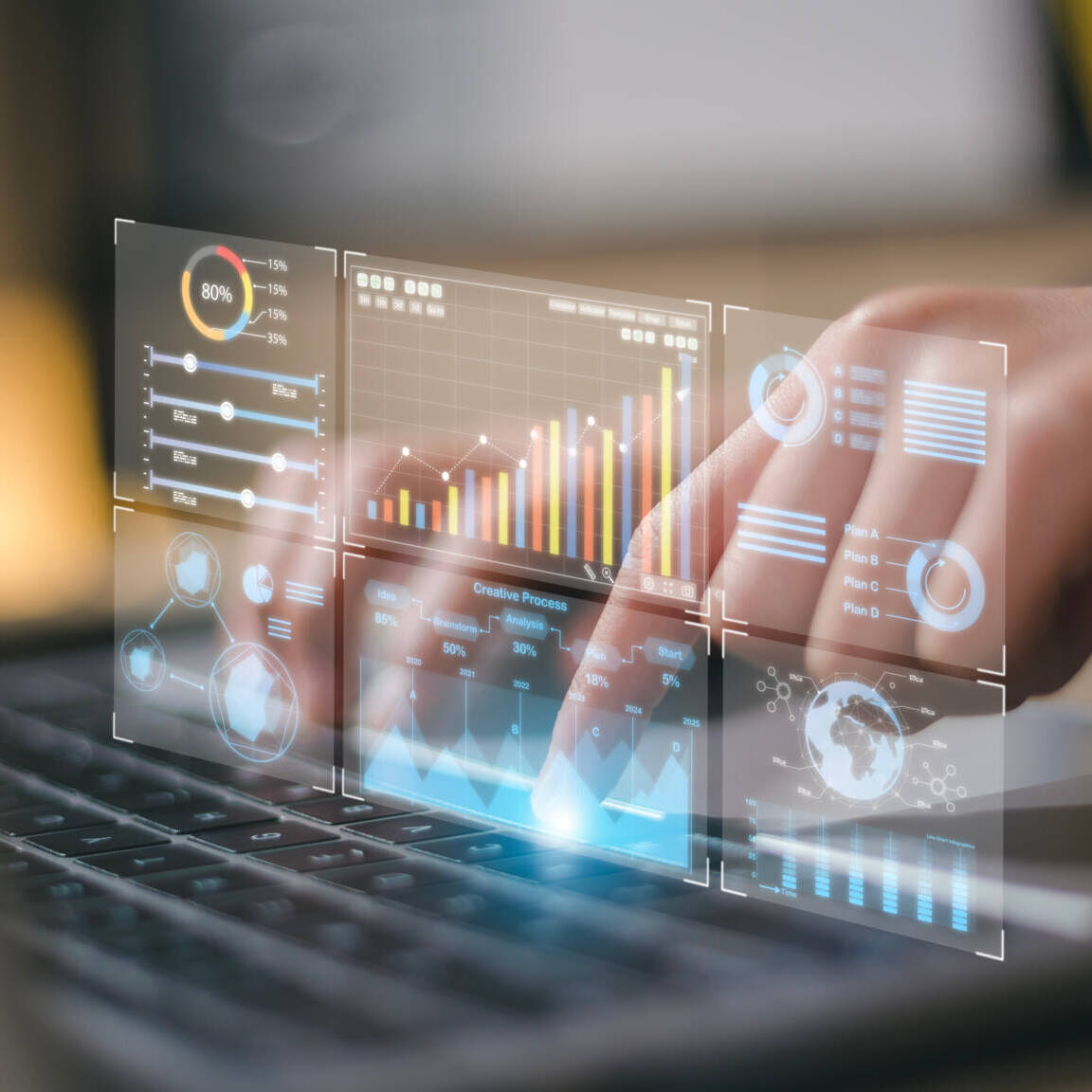 Data Analyst Working On Business Analytics Dashboard With Charts Data Analyst Working On Business Analytics Dashboard With Charts